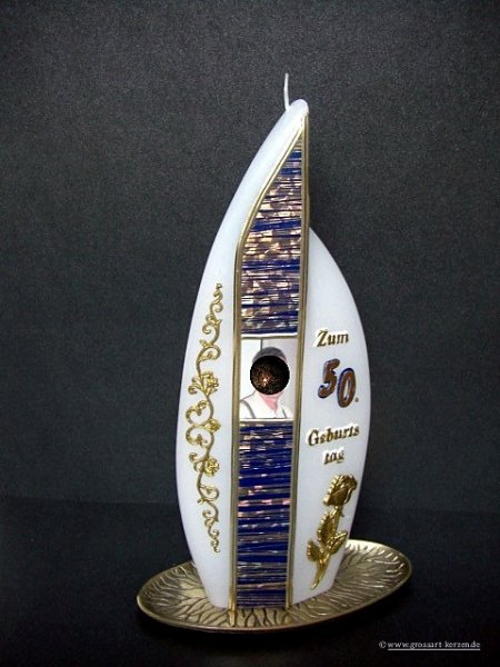 Geburtstagskerze / Fotokerze "Zum 50. Geburtstag"